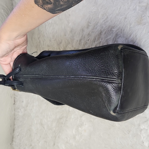 Vintage Coach Legacy leather bucket bag tote draw string shoulder purse BLACK - Picture 8 of 15